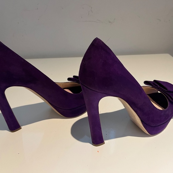 Miu Miu Purple Peep-Toe Bow Pumps size 38 - Picture 4 of 7